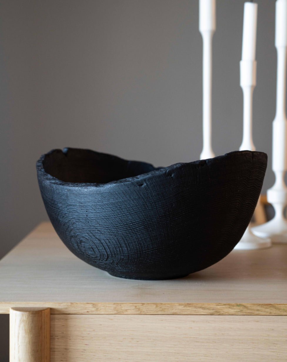 Hand-Carved Extra Large Boat-Shaped Wooden Fruit Bowl - EcoLuxe Furnishings