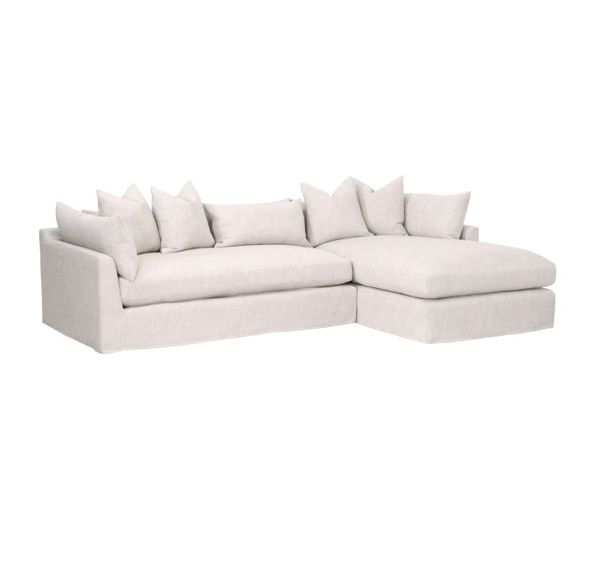 Haven 110" Lounge Slipcover RF Sectional Sofa - EcoLuxe Furnishings