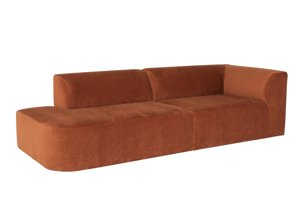 ‘Isla’ Sofa, 105.5in, Right-arm (Terracotta) - EcoLuxe Furnishings