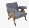 ‘Jeanneret’ Upholstered Accent Chair (Boucle + Leather) - EcoLuxe Furnishings