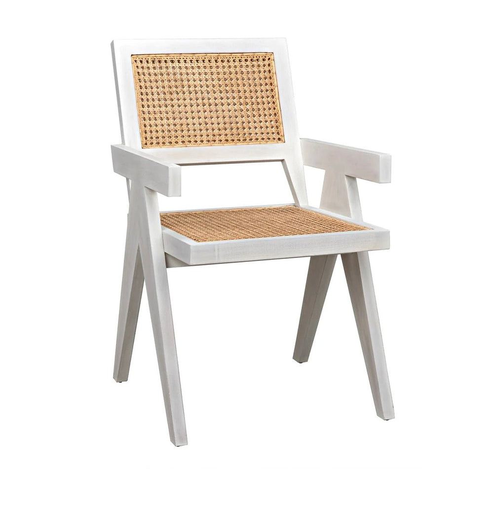 ‘Jude’ Chair w/Caning (White Wash) - EcoLuxe Furnishings