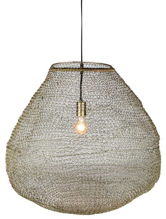 ‘Jupiter’ Woven Wire Pendant (Gold) - EcoLuxe Furnishings