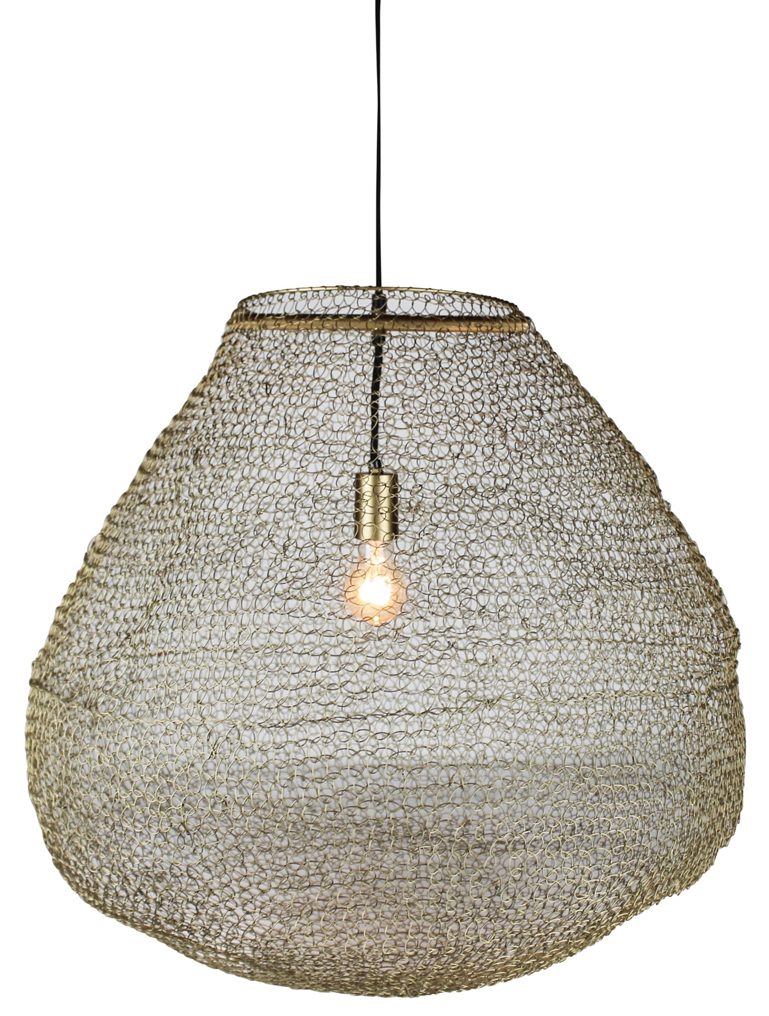 ‘Jupiter’ Woven Wire Pendant (Gold) - EcoLuxe Furnishings