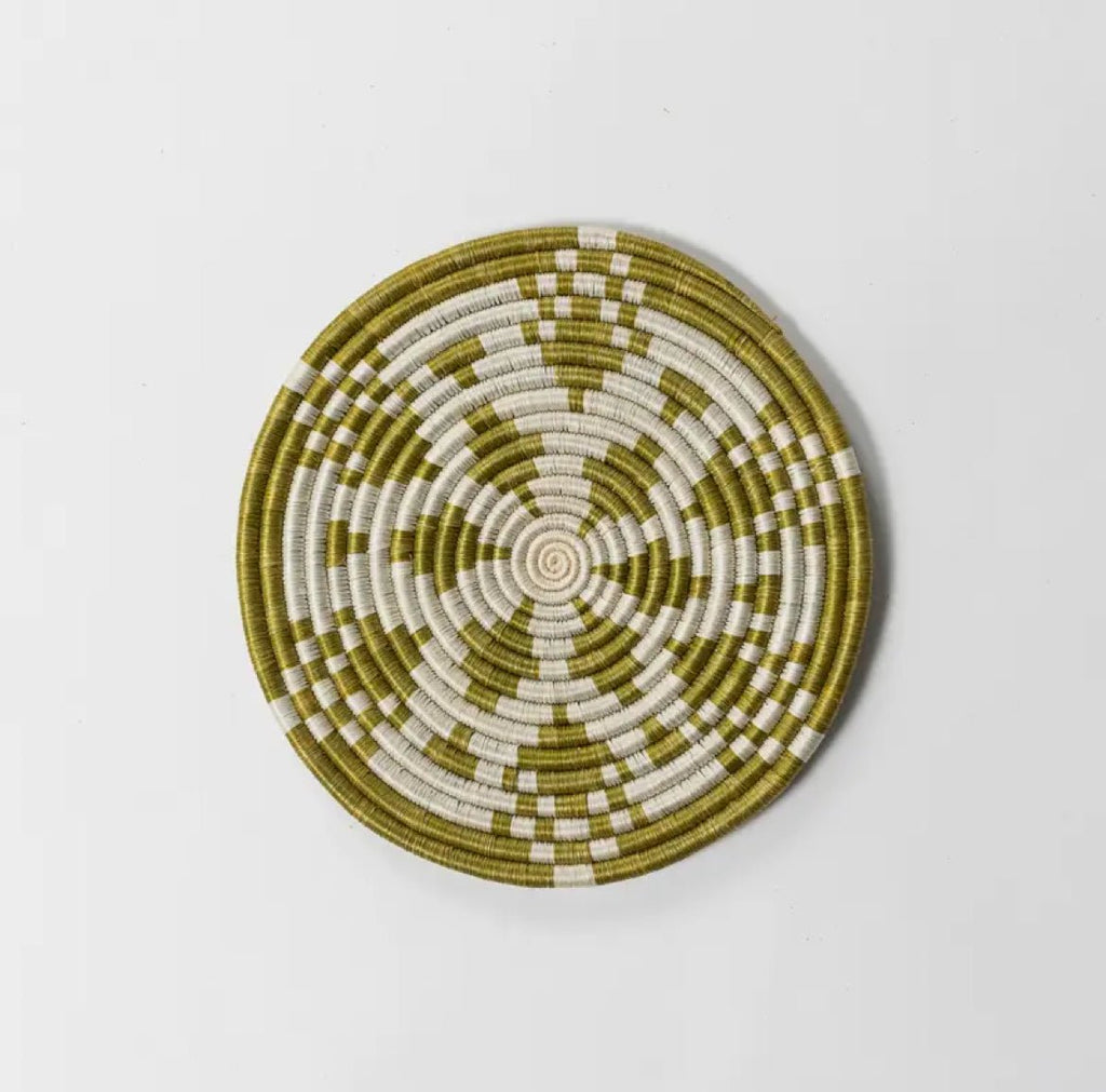 ‘Kaleidoscope’ Hand Woven Trivets (Green) - EcoLuxe Furnishings