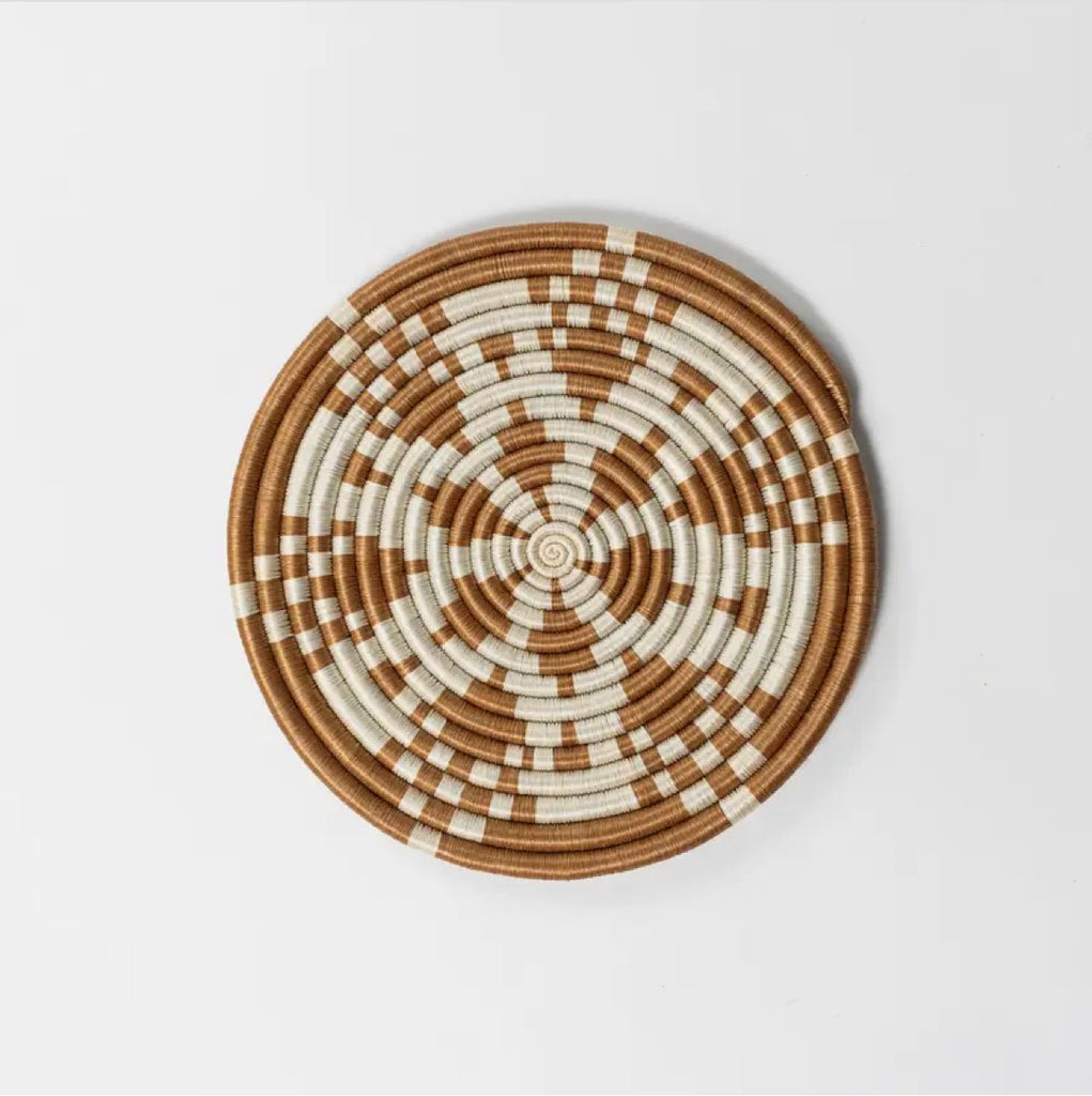 ‘Kaleidoscope’ Hand Woven Trivets (Tea) - EcoLuxe Furnishings