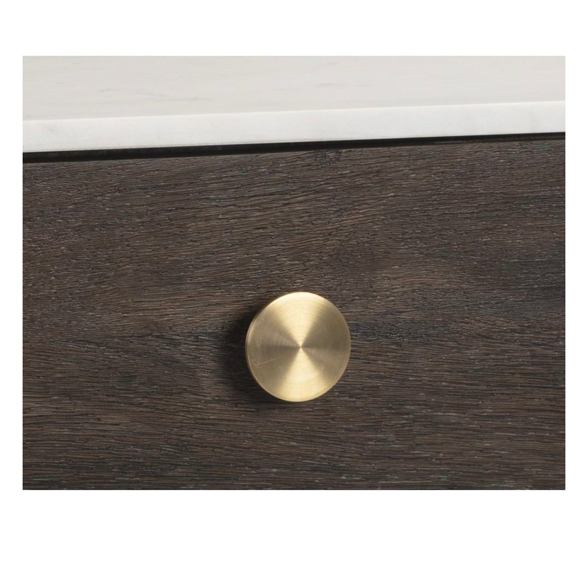 ‘Keely’ Nightstand (White Marble / Dark Walnut) - EcoLuxe Furnishings
