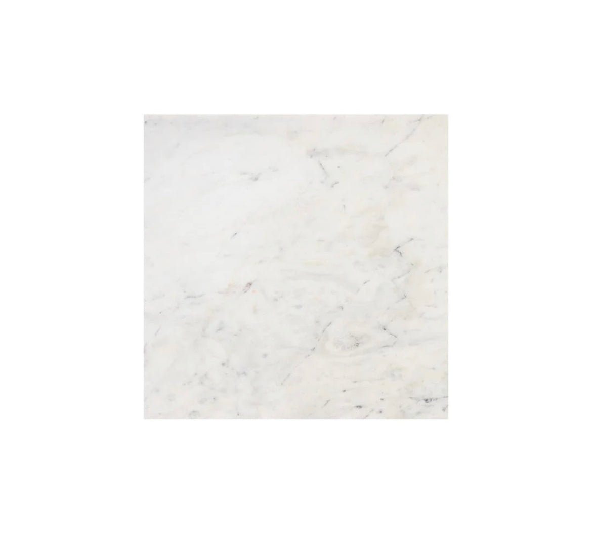 ‘Keely’ Nightstand (White Marble / Dark Walnut) - EcoLuxe Furnishings