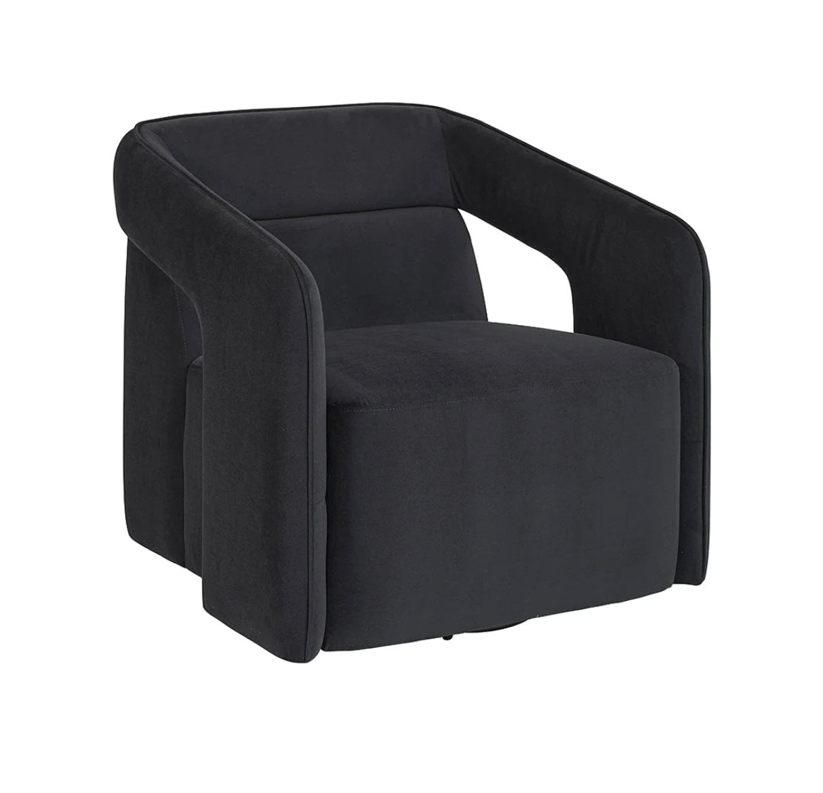 ‘Kendrick’ Swivel Lounge Chair (Abbington Black) - EcoLuxe Furnishings