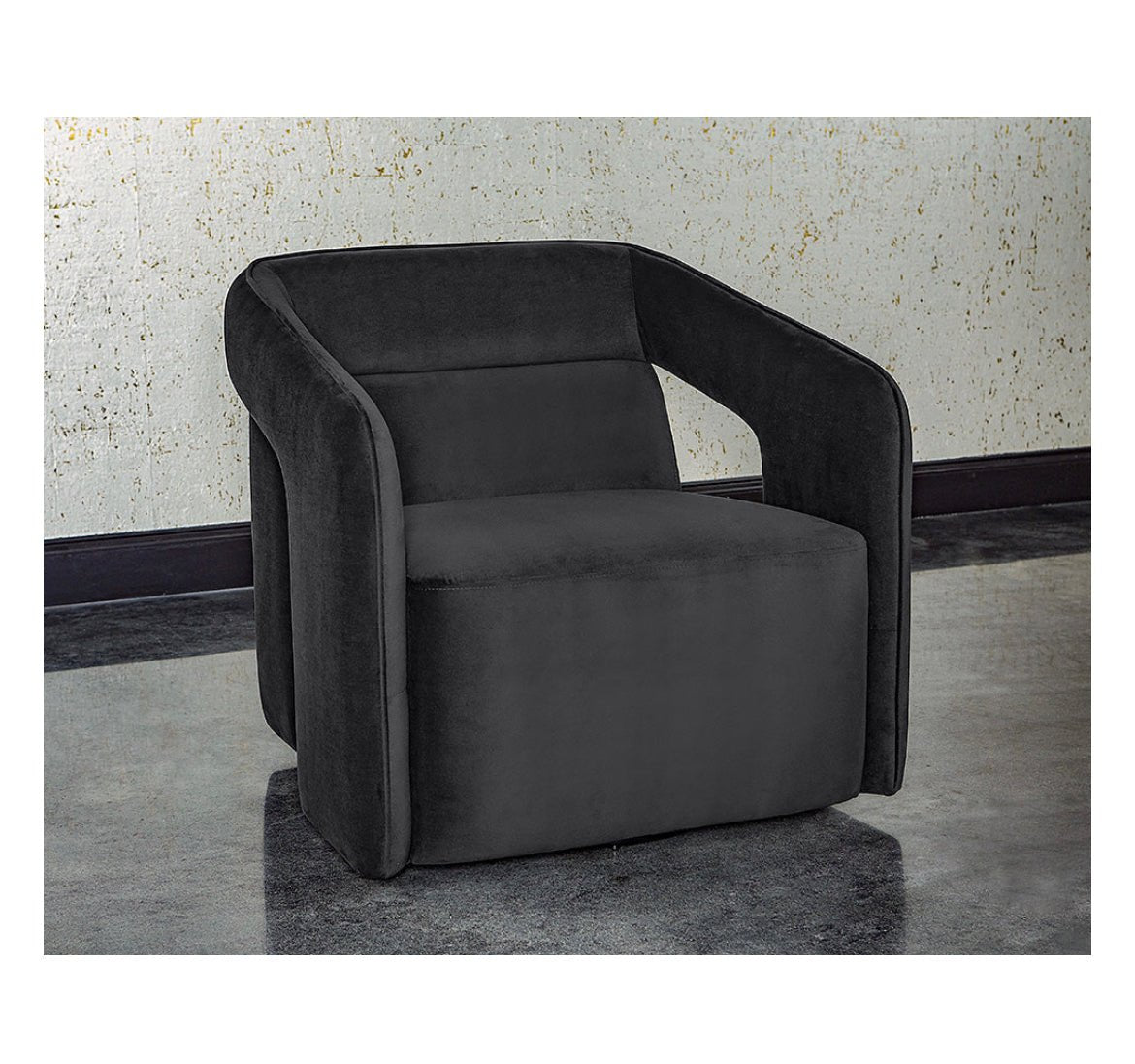 ‘Kendrick’ Swivel Lounge Chair (Abbington Black) - EcoLuxe Furnishings