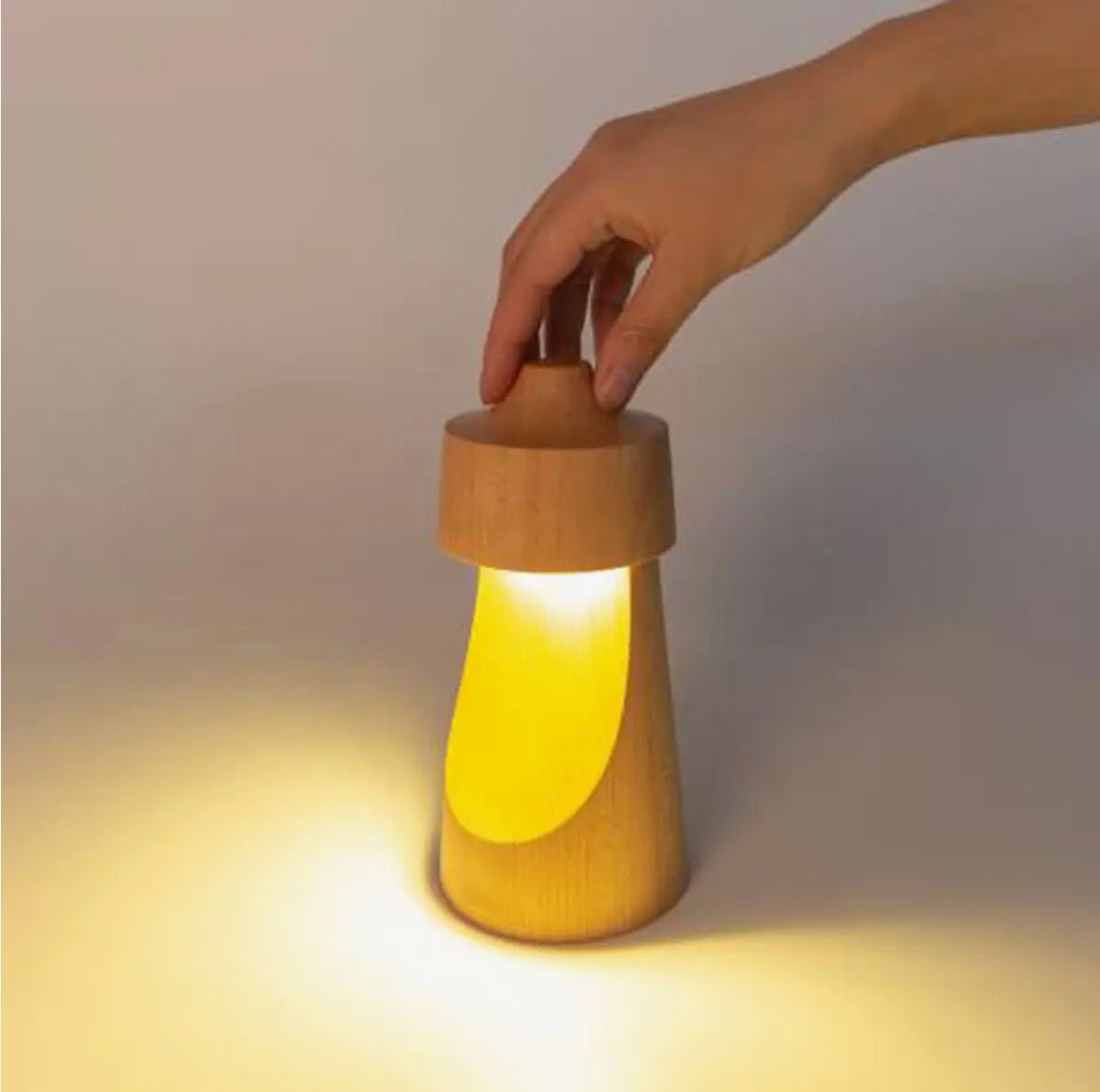 LED Wooden Beech Portable Lamp (Dimmable + Rechargeable) - EcoLuxe Furnishings