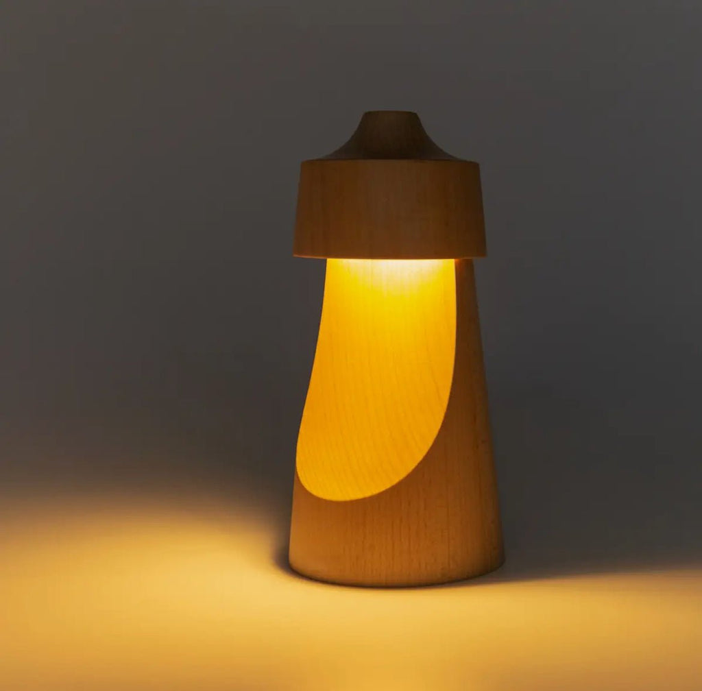 LED Wooden Beech Portable Lamp (Dimmable + Rechargeable) - EcoLuxe Furnishings