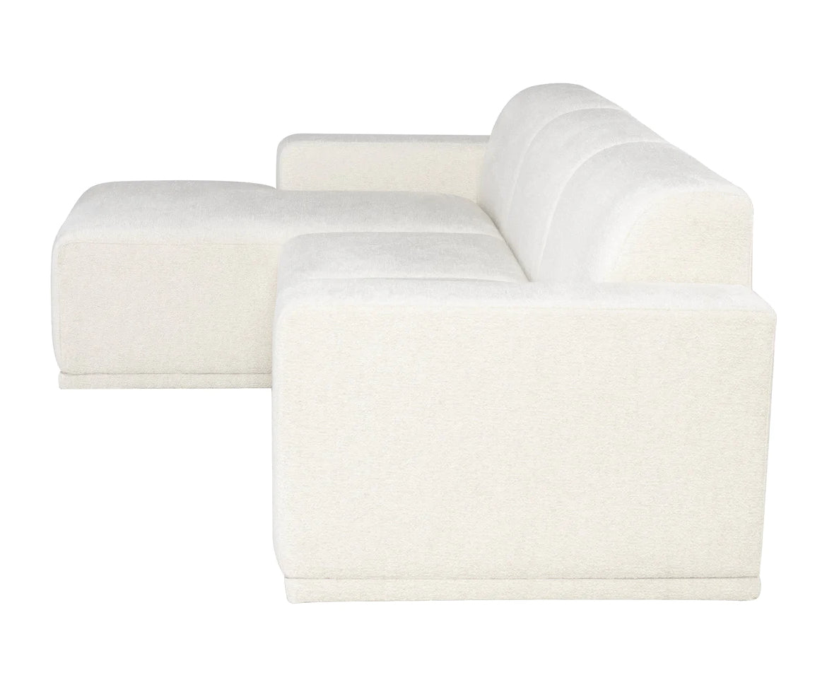 ‘Leo’ Sectional Sofa, Left (Coconut) - EcoLuxe Furnishings