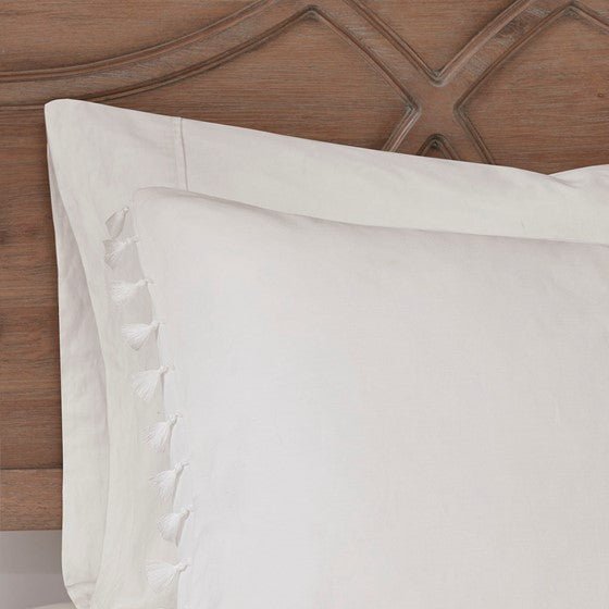 ‘Lillian’ Cotton Comforter Set, Full/Queen (Ivory) - EcoLuxe Furnishings