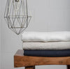 ‘Lipari’ Linen Throw with Fringes (Rustic White) - EcoLuxe Furnishings