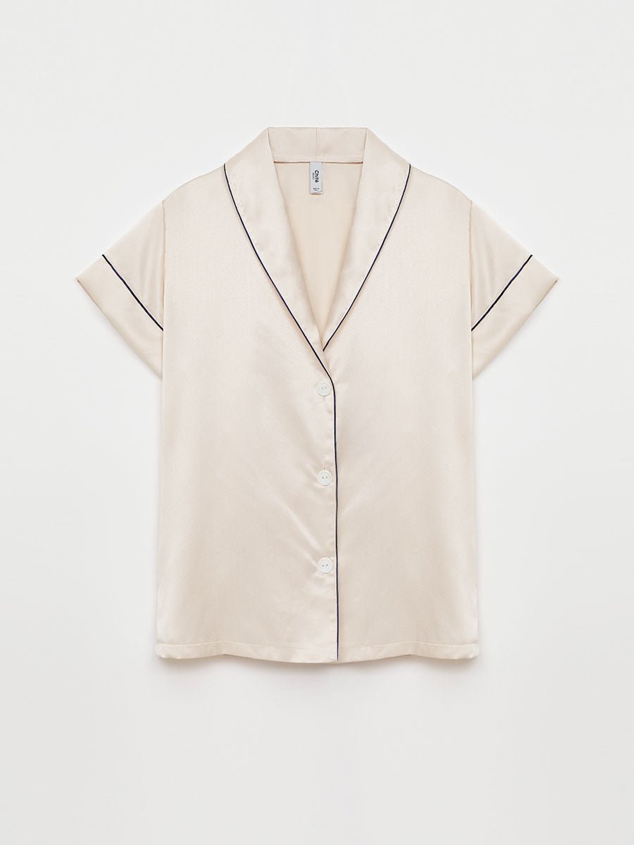 LOLITA GOES BED SHORT SLEEVE PAJAMA SHIRT - EcoLuxe Furnishings