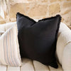 ‘Luca®’ Boho Linen Cushion Cover (Black) - EcoLuxe Furnishings