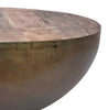 ‘Lucia’ Reclaimed Teak + Iron Round Drum Style Coffee Table, 35" - EcoLuxe Furnishings