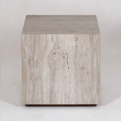 ‘Mala’ Travertine Side Table - EcoLuxe Furnishings