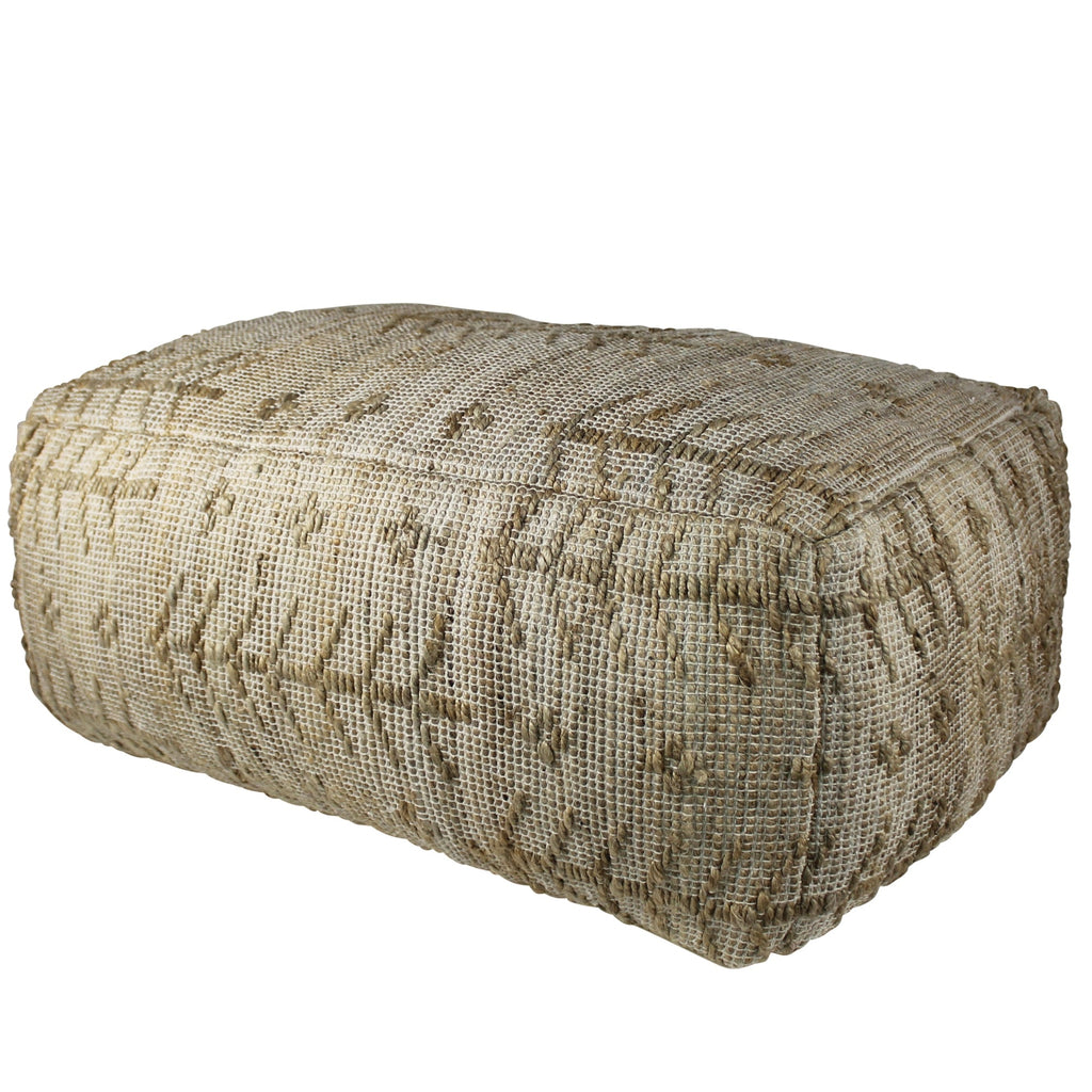 ‘Malika’ Hemp Pouf (Natural) - EcoLuxe Furnishings