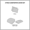 ‘Mara’ 4-Piece Cotton and Rayon from Bamboo Blend Waffle Weave Comforter Cover Set w/removable insert, Full/Queen (Taupe) - EcoLuxe Furnishings