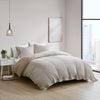 ‘Mara’ 4-Piece Cotton and Rayon from Bamboo Blend Waffle Weave Comforter Cover Set w/removable insert, Full/Queen (Taupe) - EcoLuxe Furnishings
