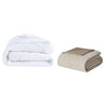 ‘Mara’ 4-Piece Cotton and Rayon from Bamboo Blend Waffle Weave Comforter Cover Set w/removable insert, Full/Queen (Taupe) - EcoLuxe Furnishings