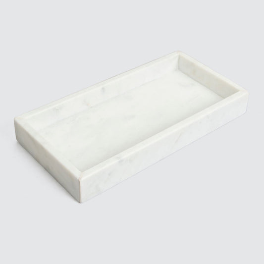 Marble Rectangle Tray, Set of 2 (White) - EcoLuxe Furnishings