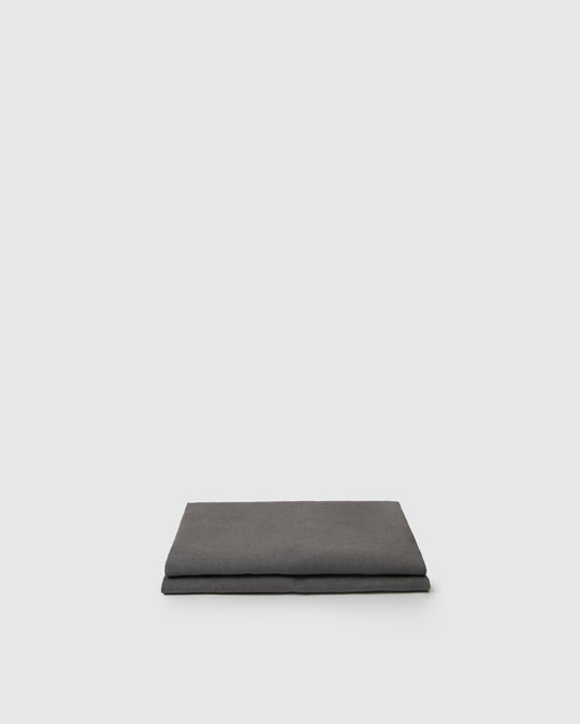 ‘Marcel’ Linen Fitted Sheet (Storm) - EcoLuxe Furnishings