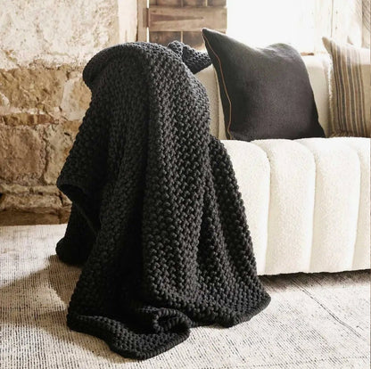 ‘Marco’ Throw (Black) - EcoLuxe Furnishings