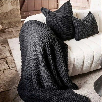 ‘Marco’ Throw (Black) - EcoLuxe Furnishings