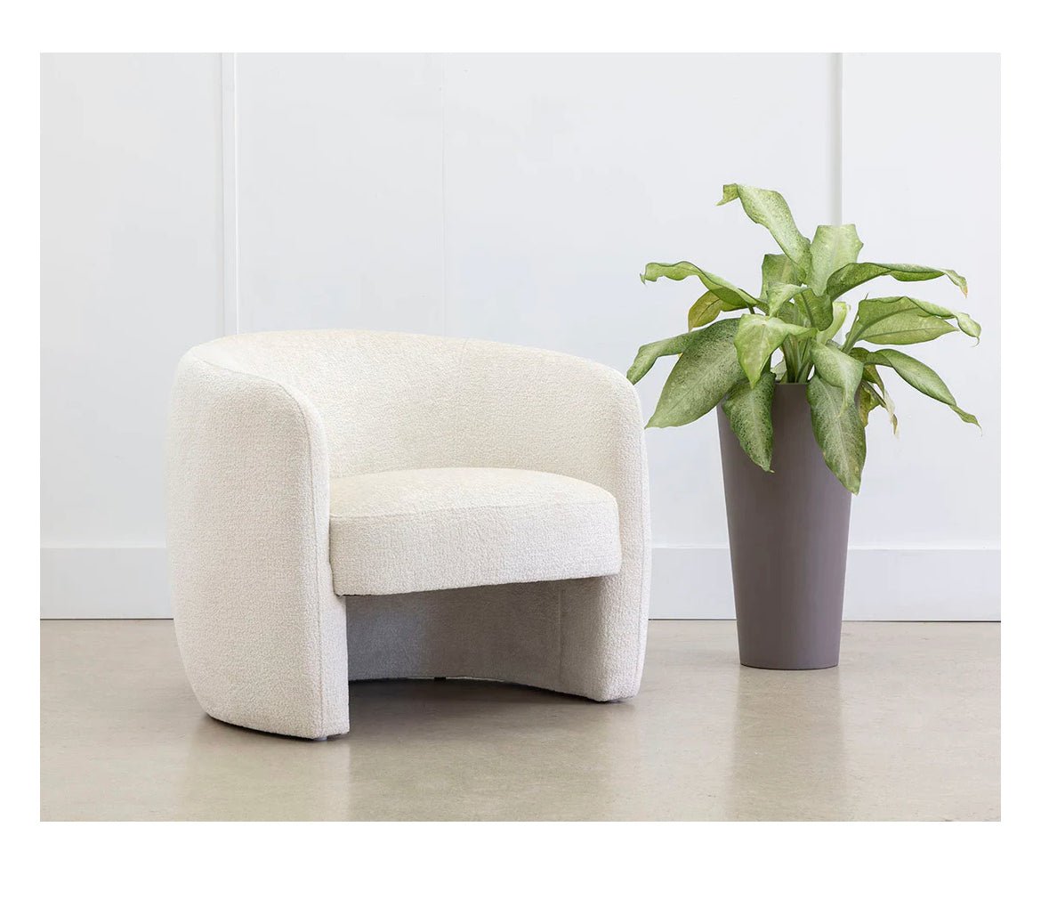 ‘Mircea’ Lounge Chair (Bergen Ivory) - EcoLuxe Furnishings