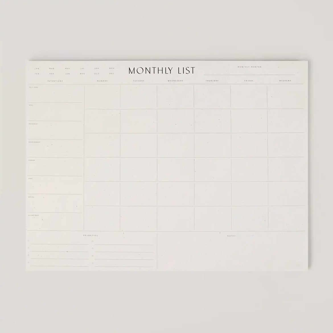 ‘Monthly List Pad’ - EcoLuxe Furnishings
