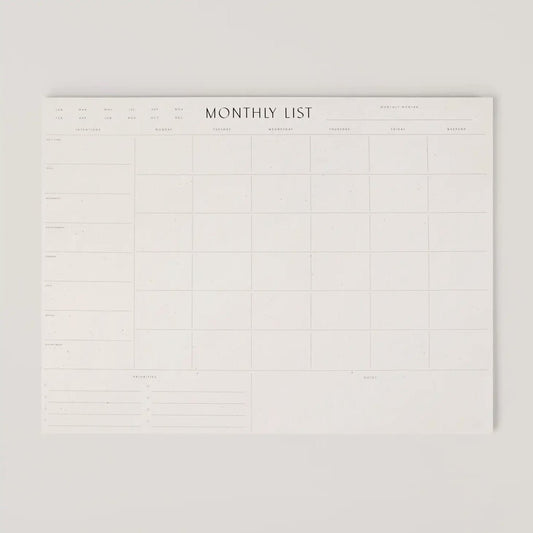 ‘Monthly List Pad’ - EcoLuxe Furnishings