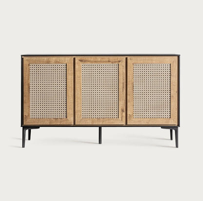‘Montreal’ Wooden 3-door Sideboard, 136x40x80cm - EcoLuxe Furnishings