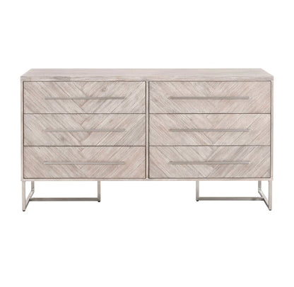 ‘Mosaic’ 6-Drawer Double Dresser (Natural Grey) - EcoLuxe Furnishings