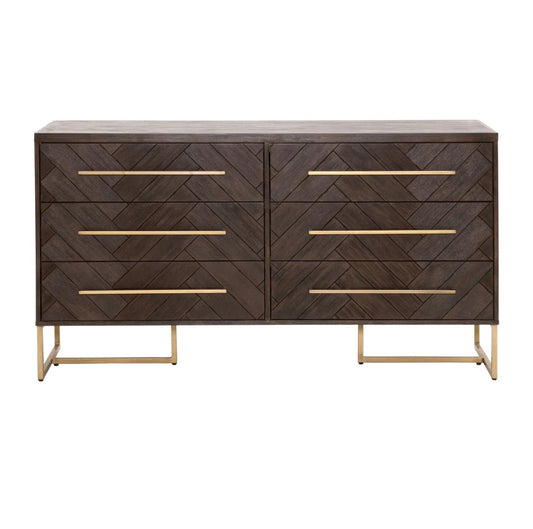 ‘Mosaic’ 6-Drawer Double Dresser (Rustic Java) - EcoLuxe Furnishings