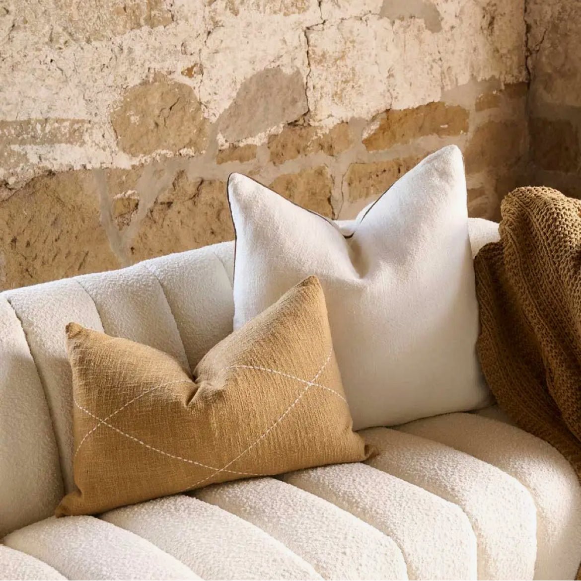 ‘Muse’ Linen Cushion Cover (Off White) - EcoLuxe Furnishings
