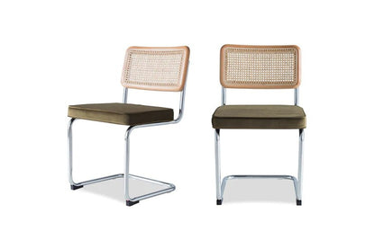 ‘Nora’ Dining Chair, Set of 2 (Olive Green) - EcoLuxe Furnishings