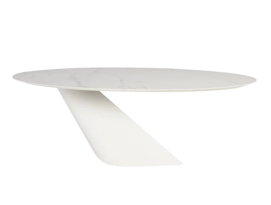 ‘Oblo’ Dining Table, 92.8” (White) - EcoLuxe Furnishings