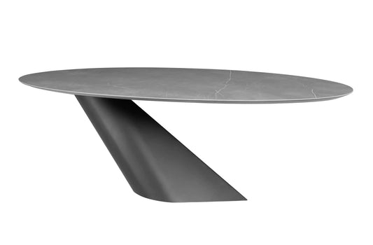 ‘Oblo’ Dining Table, 92.8in (Grey) - EcoLuxe Furnishings