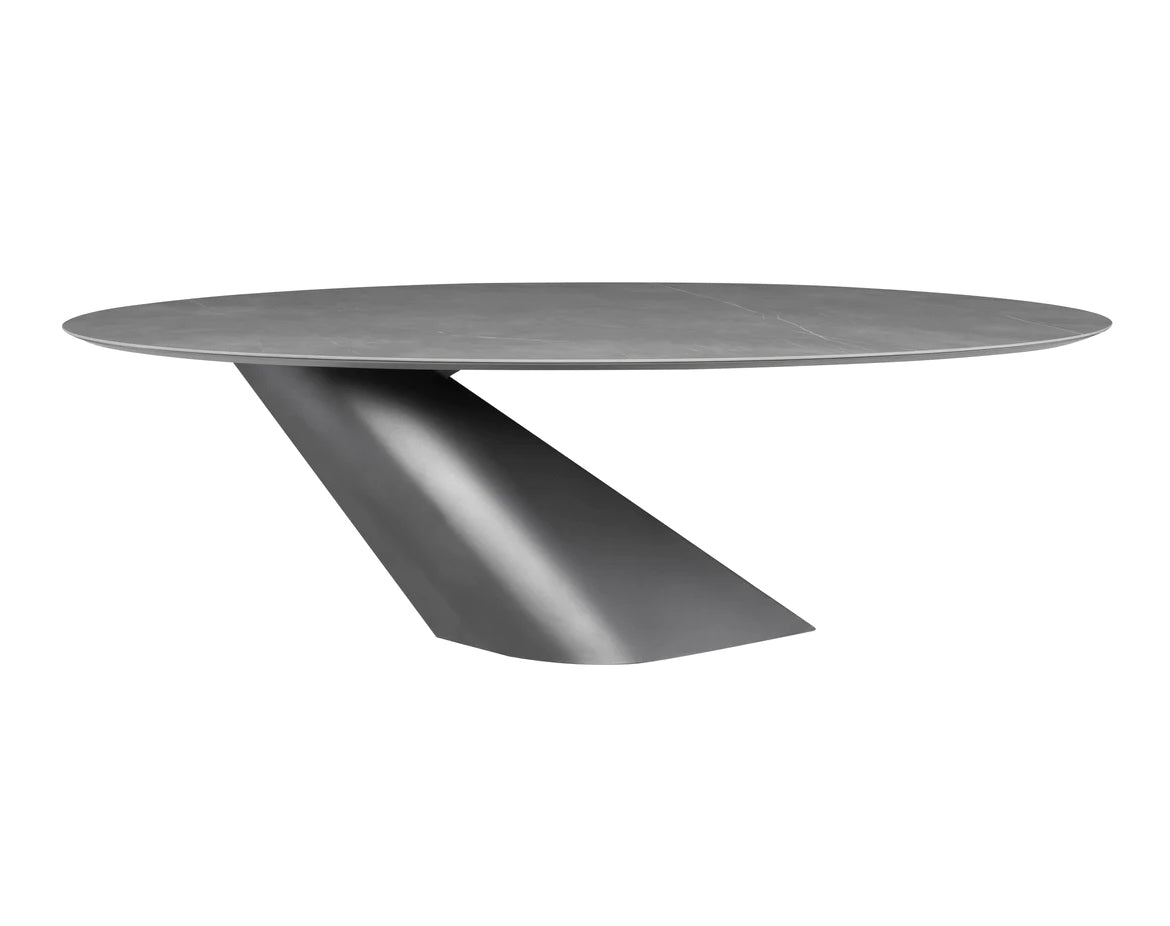 ‘Oblo’ Dining Table, 92.8in (Grey) - EcoLuxe Furnishings