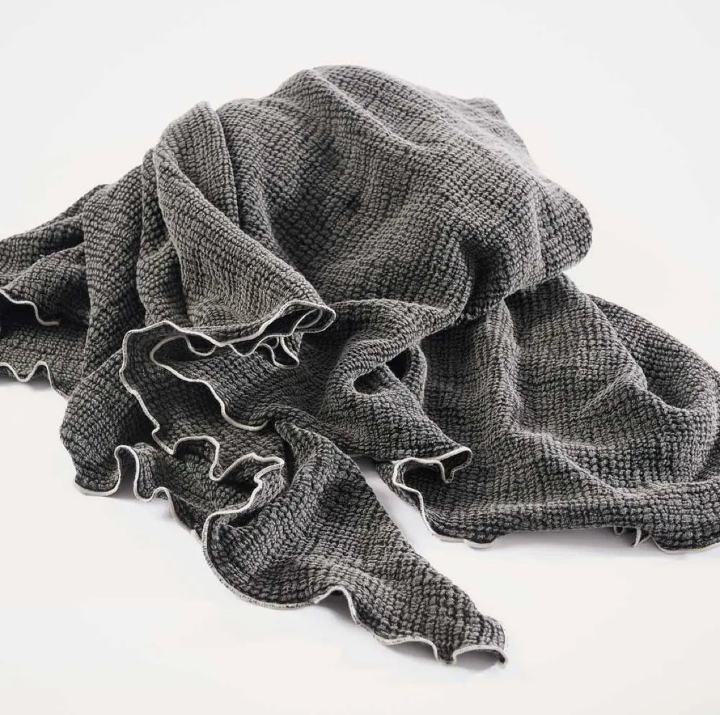 ‘Onda’ Throw (Black) - EcoLuxe Furnishings