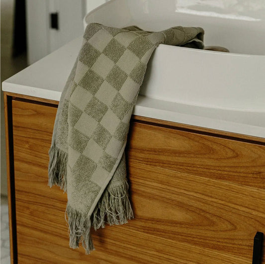 Organic Checkered Hand Towel - EcoLuxe Furnishings