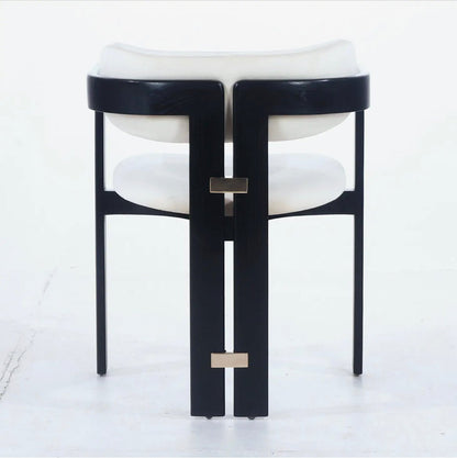 ‘Pamplona’ Dining Chair (Black, Brass + Boucle) - EcoLuxe Furnishings