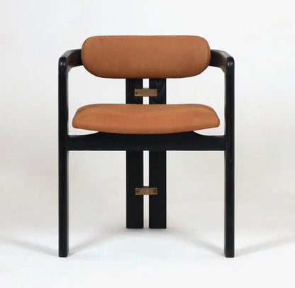 ‘Pamplona’ Dining Chair (Black, Brass + Nubuck) - EcoLuxe Furnishings