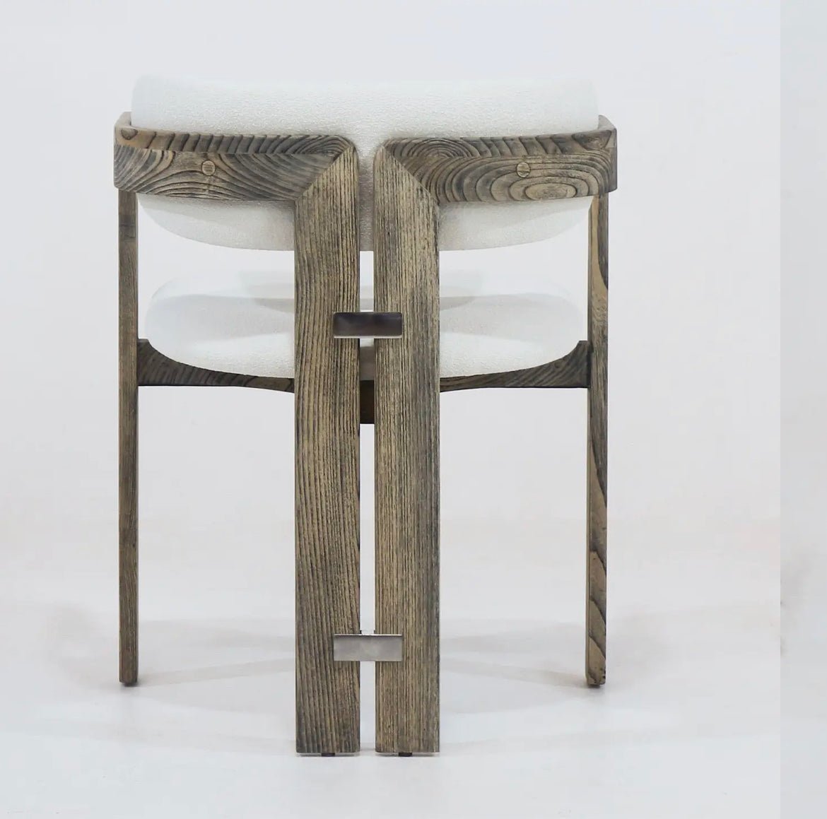 ‘Pamplona’ Dining Chair (Rustic Brown + Boucle) - EcoLuxe Furnishings