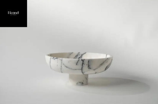 Pedestal Bowl w/Leg- Large (Marble) - EcoLuxe Furnishings