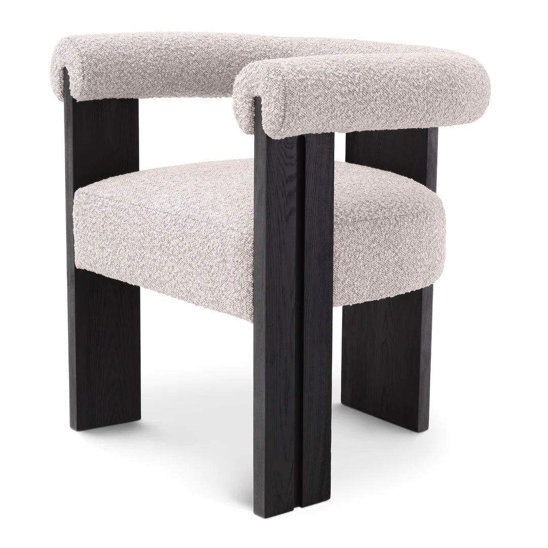 ‘Percy’ Dining Chair (Boucle Grey) - EcoLuxe Furnishings