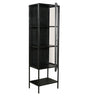 ‘Pinet’ Narrow Display Cabinet, 78" Tall (Gunmetal Iron + Glass) - EcoLuxe Furnishings