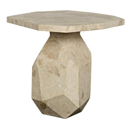 ‘Polyhedron’ Side Table (White Marble) - EcoLuxe Furnishings